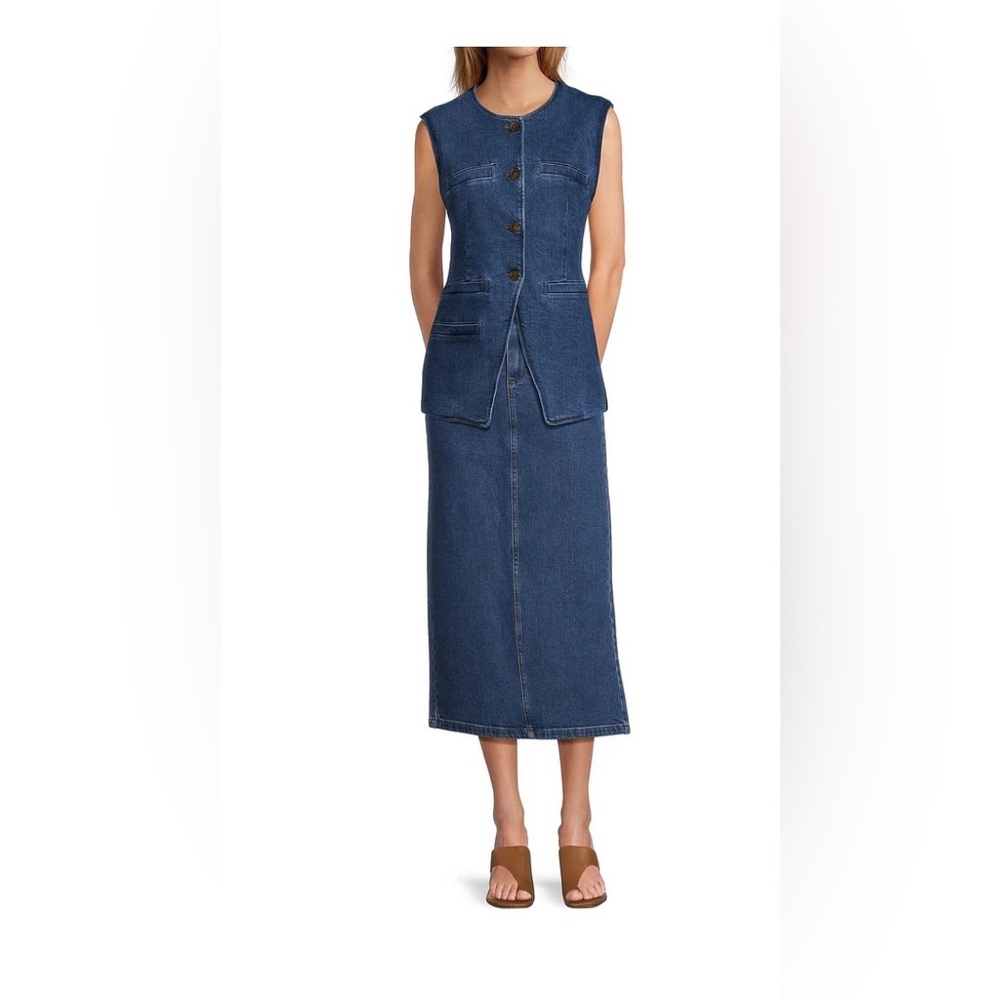 NWT Antonio Milani Women's Blue Denim Vest